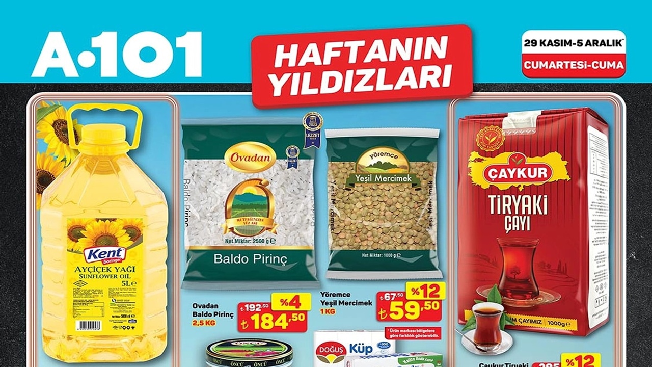 A101’den DEV 5 L Ayçiçek yağı indirimi! 29 Kasım 2025 A101 haftanın yıldızları raflarda